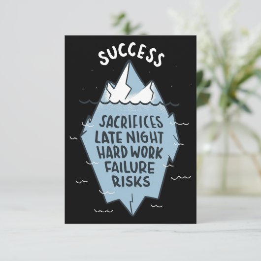 Success Hard Work Motivation Bedankkaart (Staand voorkant)