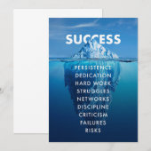 Success Iceberg Hard Work Bedankkaart (Voorkant / Achterkant)