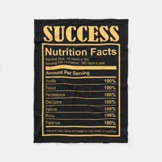 Success Ingredients Nutritional Facts Motivational Fleece Deken