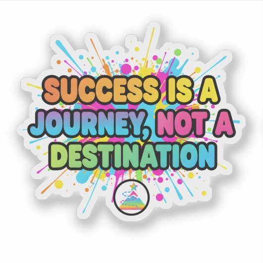 Success Is a Journey Motivational Quote Design Sticker (Voorkant)