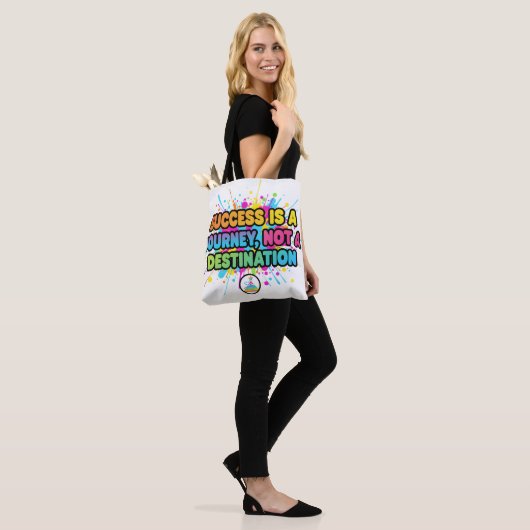 Success Is a Journey Motivational Quote Design Tote Bag (Op model)