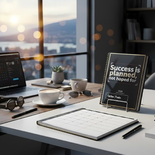Success Is Planned, Not Hoped For” | Black & Gold  Planner