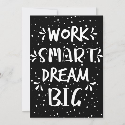Success Quote Work Smart Dream Big Bedankkaart (Voorkant)