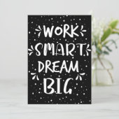 Success Quote Work Smart Dream Big Bedankkaart (Staand voorkant)