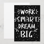 Success Quote Work Smart Dream Big Bedankkaart (Voorkant / Achterkant)