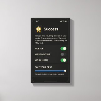Success Settings: Optimize Your Life Canvas Afdruk