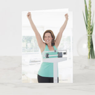 Succesvol gewichtsverlies. Het gelukkige vrouw Kaart