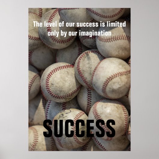 Succesvol Inspirerend honkbal Motivatie Poster (Voorkant)