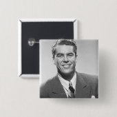 Succesvol Man Vierkante Button 5,1 Cm (Voorkant /achterkant)