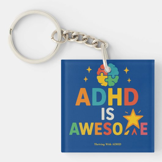 Succesvol met ADHD *ADHD is Geweldig" Sleutelhanger (voorkant)