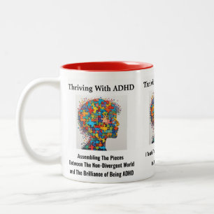 Succesvol met ADHD*De stukken in elkaar zetten ADH Tweekleurige Koffiemok