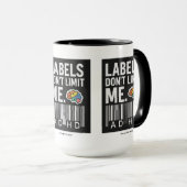 Succesvol met ADHD* Labels beperken me niet Mok (Voorkant rechts)