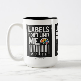 Succesvol met ADHD* Labels Beperken Me Niet Tweekleurige Koffiemok