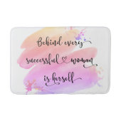 Succesvol Vrouw Quote Script Roze Waterverf Vet Badmat (Voorkant)