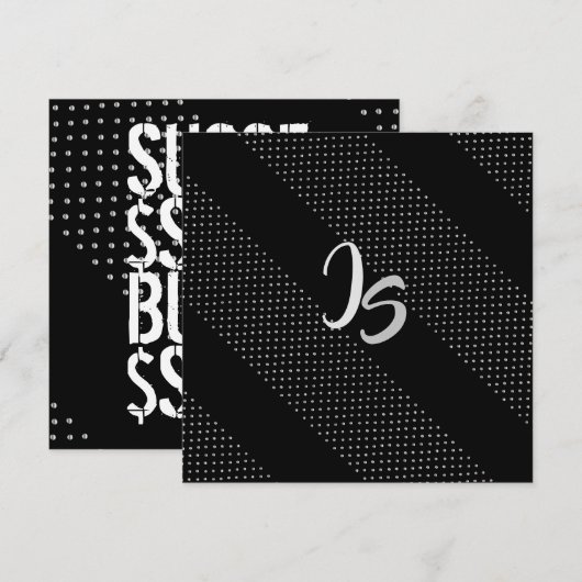 Succesvol zakenman Persoonlijk zilveren monogram Kaart (Voorkant / Achterkant)