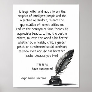Succesvol zijn in het leven - Ralph Emerson Poster