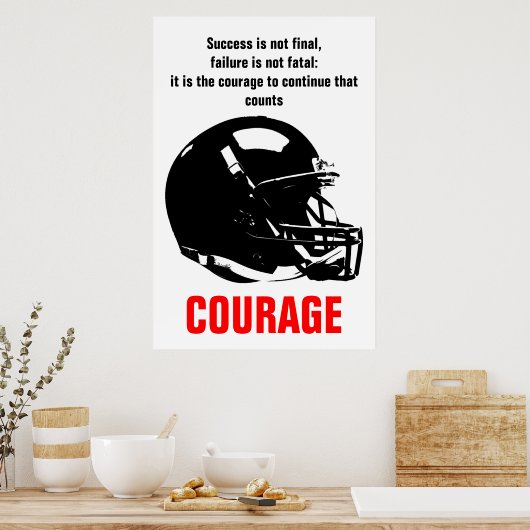 Succesvolle aanmoediging Football Inspirerend Moti Poster (Keuken)