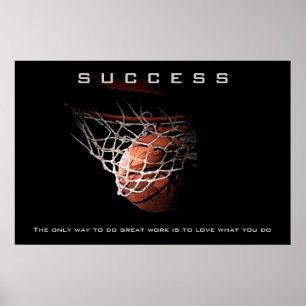 Succesvolle Basketball Sport Artwork Motivatie Poster