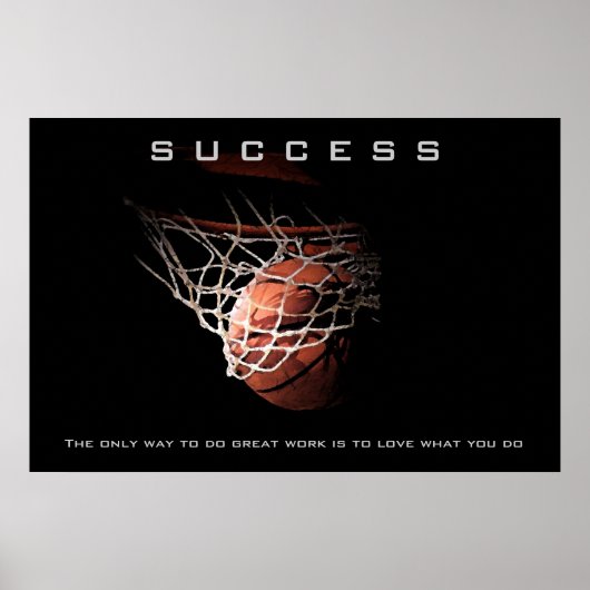 Succesvolle Basketball Sport Artwork Motivatie Poster (Voorkant)