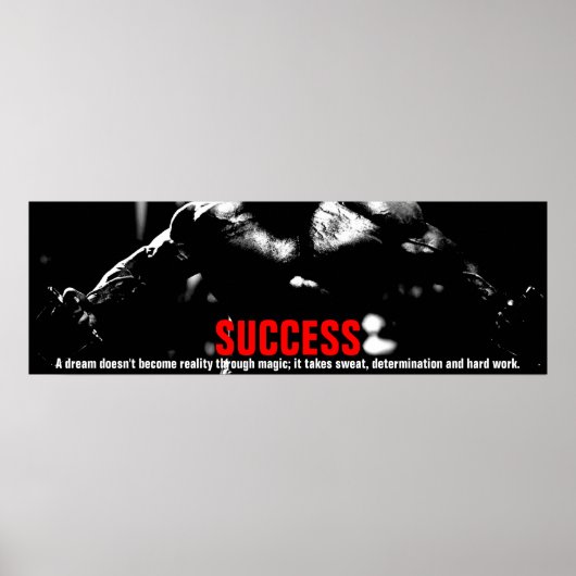 Succesvolle Bodybuilding Fitness Inspirerend Poster (Voorkant)