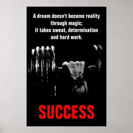 Succesvolle Bodybuilding Fitness Inspirerend Poster (Voorkant)