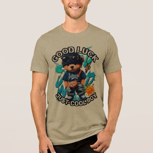 Succesvolle Cool Boy Beer Design Tri-Blend Shirt (Voorkant)