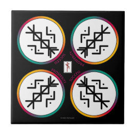 Succesvolle en welvarende Bindrune keramische Tege Tegeltje