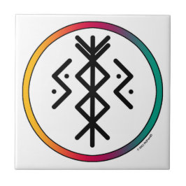 Succesvolle en welvarende Bindrune keramische Tege Tegeltje