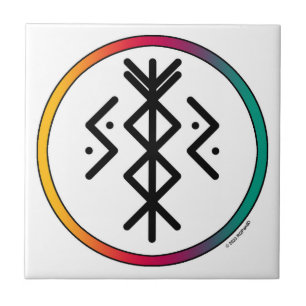 Succesvolle en welvarende Bindrune keramische Tege Tegeltje