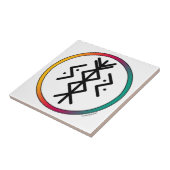 Succesvolle en welvarende Bindrune keramische Tege Tegeltje (Zijkant)