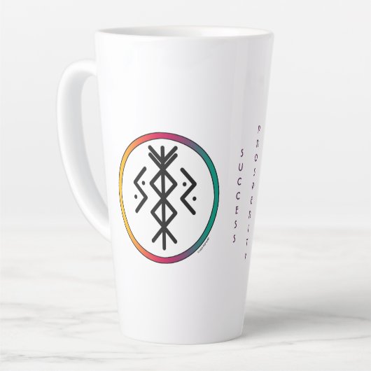 Succesvolle en welvarende Bindrune Latte Mok (Linkerhoek)