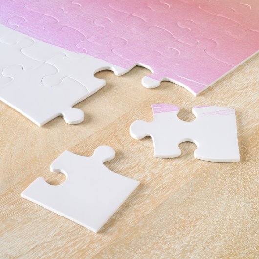 Succesvolle grafische roze Waterverf van Vrouw Typ Legpuzzel (Zijkant)