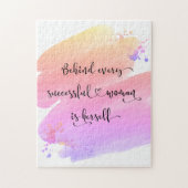 Succesvolle grafische roze Waterverf van Vrouw Typ Legpuzzel (Verticaal)