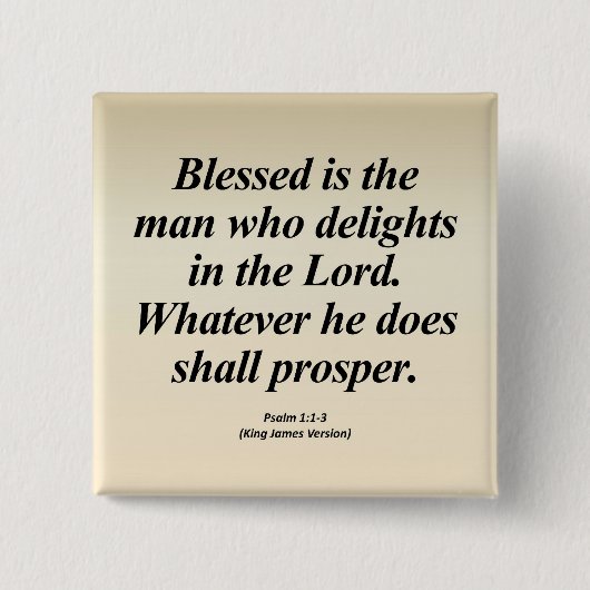 Succesvolle Psalm 1:1-3 Abbrev Vierkante Button 5,1 Cm (Voorkant)