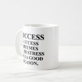 Succesvolle ritmes met stress om een reden koffiemok (Voorkant links)