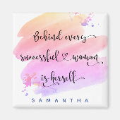 Succesvolle, roze Waterverf Typografie Magneet (Voorkant)