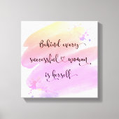 Succesvolle schrijfwijze voor roze Waterverf van e Canvas Afdruk (Voorkant)