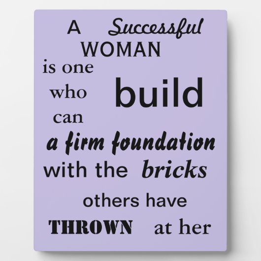 Succesvolle Voman Plaque Fotoplaat (Voorkant)