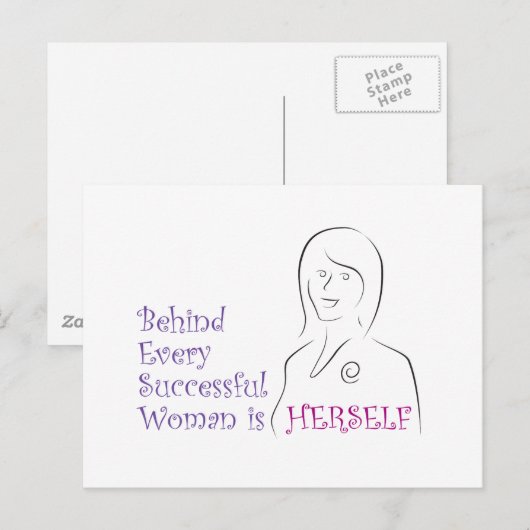 succesvolle vrouw briefkaart (Voorkant / Achterkant)