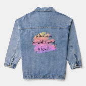 Succesvolle Vrouw Citaat Script Roze Aquarel Chic Denim Jacket (Achterkant)