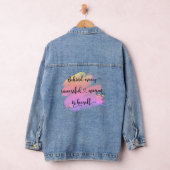 Succesvolle Vrouw Citaat Script Roze Aquarel Chic Denim Jacket (Hangar)
