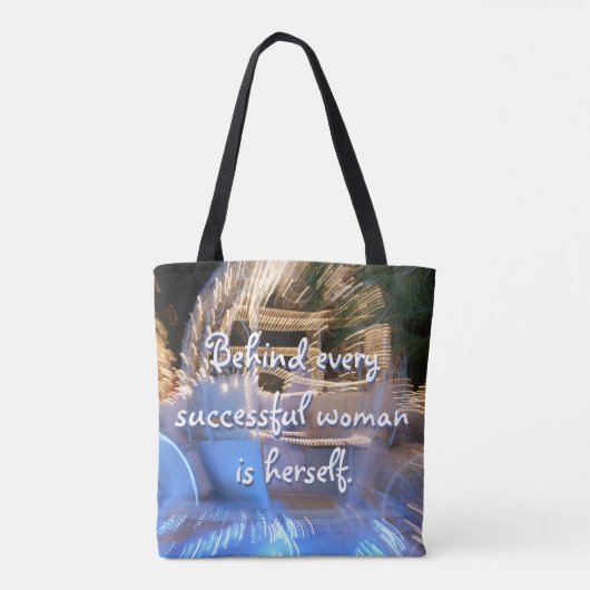 Succesvolle vrouw macht citaat gouden coach foto tote bag (Achterkant)