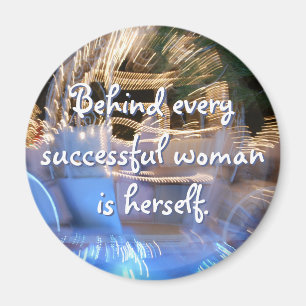 Succesvolle vrouw power quote blauw goud coach fot magneet