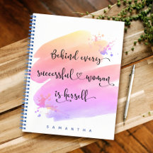 Succesvolle Vrouw Quote Script Roze Aquarel Chic