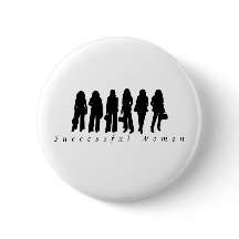 Succesvolle Vrouw Silhouet Ronde Knop 