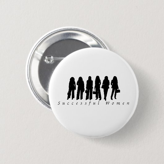 Succesvolle Vrouw Silhouet Ronde Knop Button 5,7 Cm (Voorkant /achterkant)