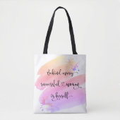 Succesvolle Waterverf roze vrouw Chic Typografie Tote Bag (Voorkant)