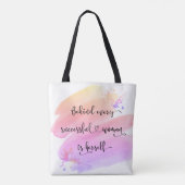 Succesvolle Waterverf roze vrouw Chic Typografie Tote Bag (Achterkant)