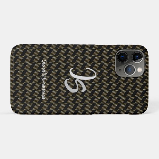 "Succesvolle zakenman" Personal Gold Monogram Case-Mate iPhone Case (Achterkant (horizontaal))