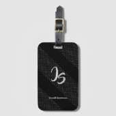 "Succesvolle zakenman" Personal Silver Monogram Bagagelabel (Voorkant (verticaal))